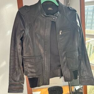 Black Italian Leather Jacket Size 40 (S/M)